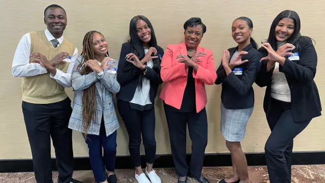 Aspiring educators with NEA President Becky Pringle