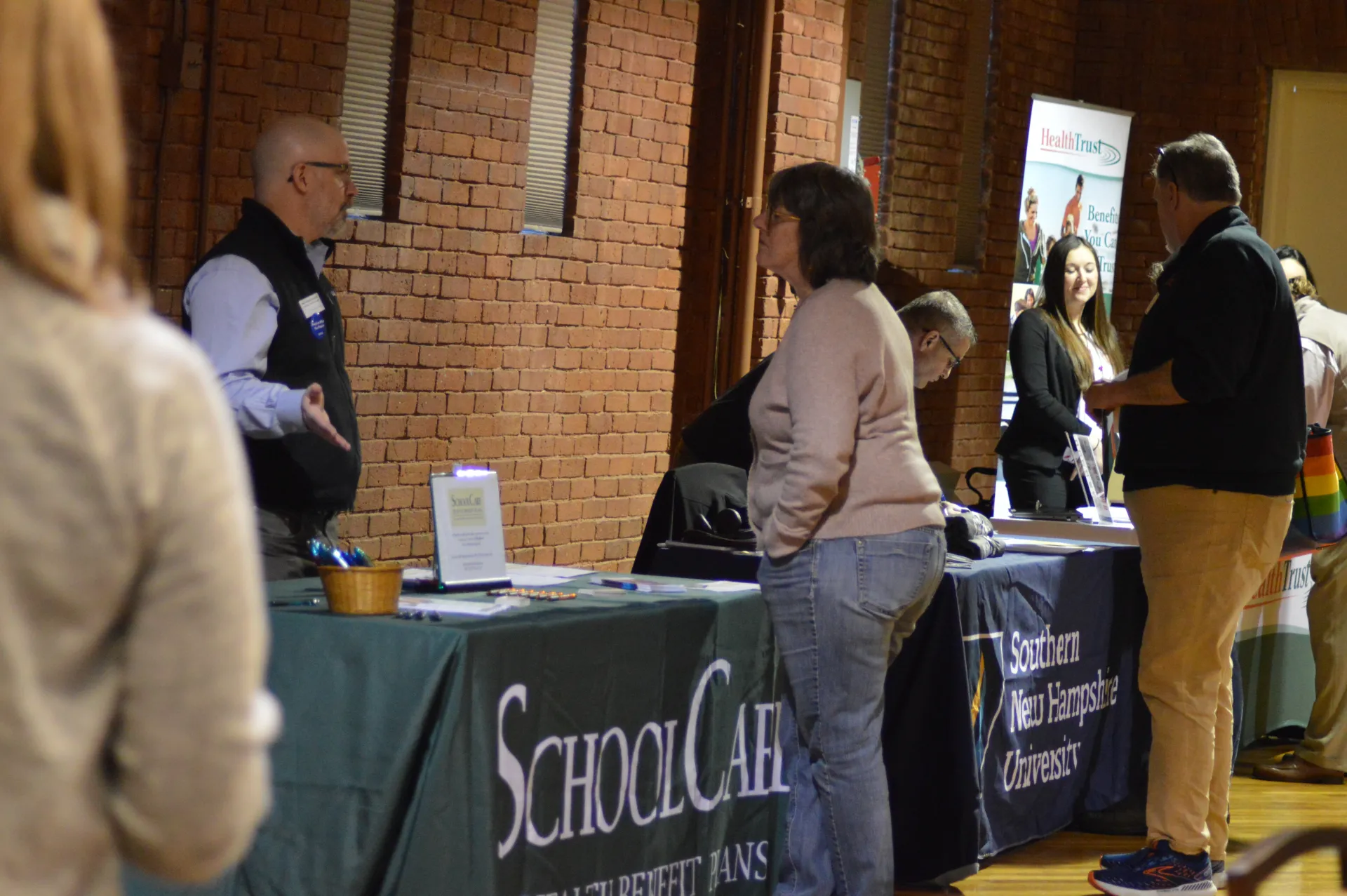 Vendor tables are set up at the 2024 NEA-NH Delegate Assembly