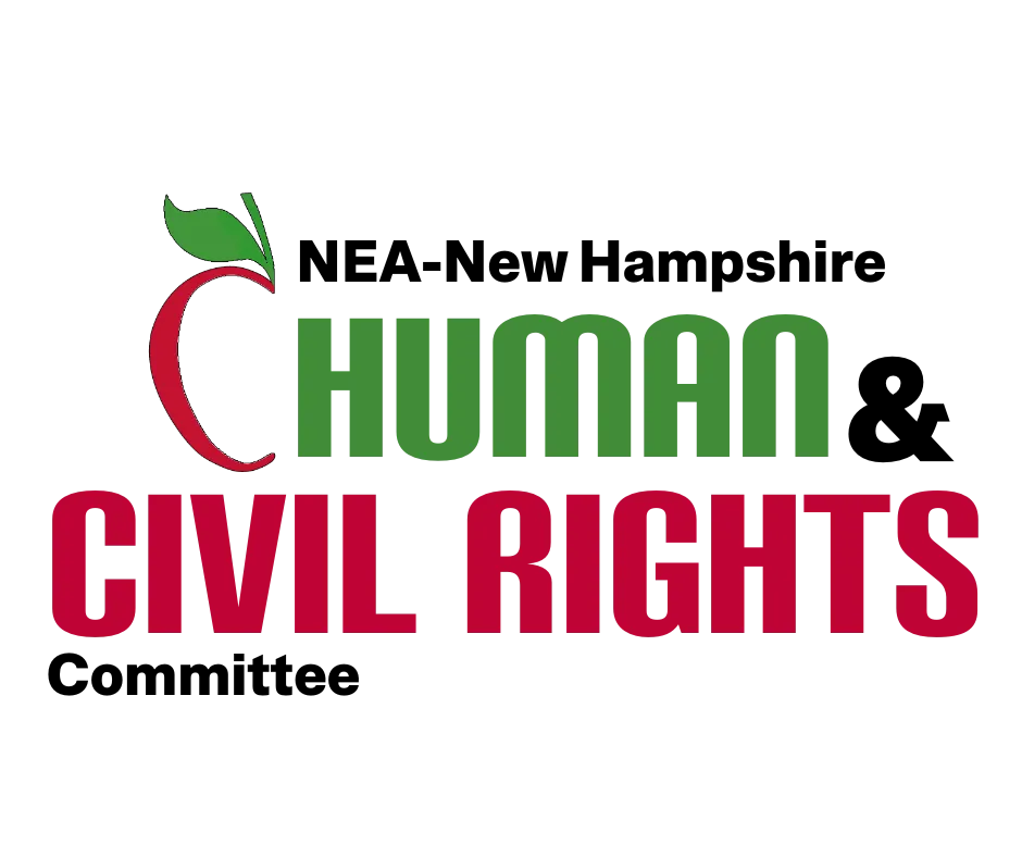 The NEA-NH Human & Civil Rights Committee logo displayed in black, green, and red text.
